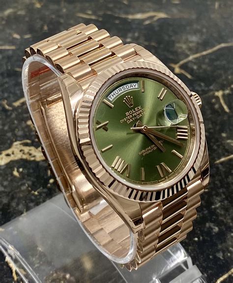 green face day date rolex|Rolex Day-Date 228235.